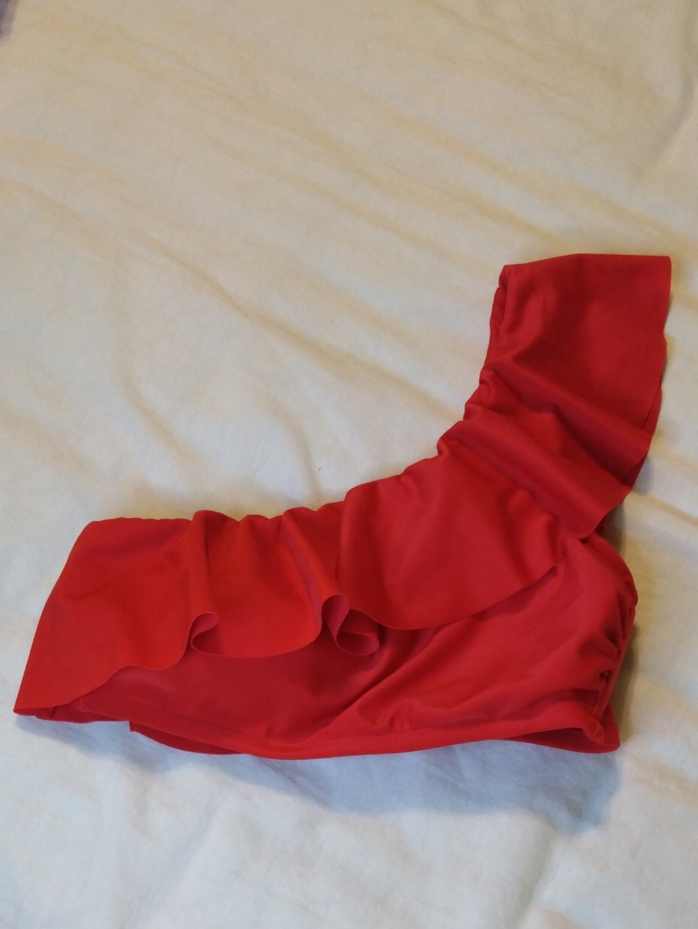 Women's Red Ruffle Swim Bottoms